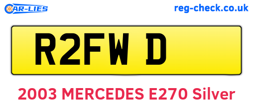 R2FWD are the vehicle registration plates.