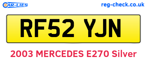 RF52YJN are the vehicle registration plates.