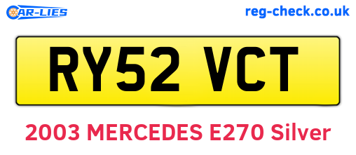 RY52VCT are the vehicle registration plates.
