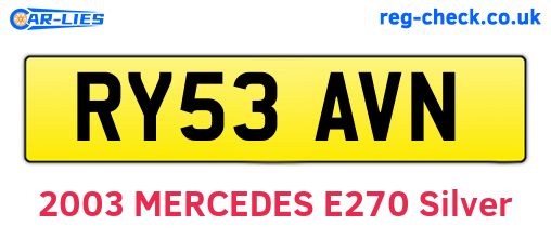 RY53AVN are the vehicle registration plates.