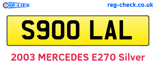 S900LAL are the vehicle registration plates.