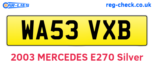 WA53VXB are the vehicle registration plates.