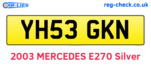 YH53GKN are the vehicle registration plates.