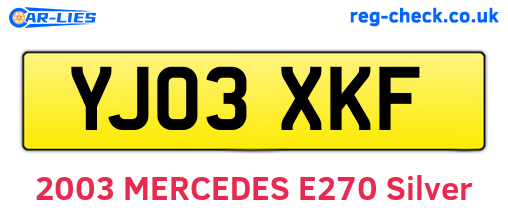 YJ03XKF are the vehicle registration plates.