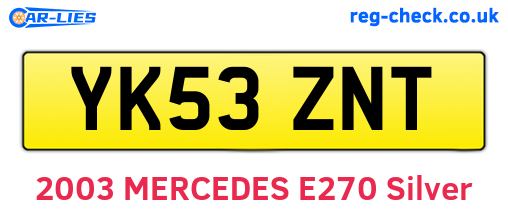 YK53ZNT are the vehicle registration plates.