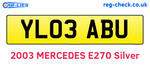 YL03ABU are the vehicle registration plates.
