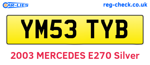 YM53TYB are the vehicle registration plates.
