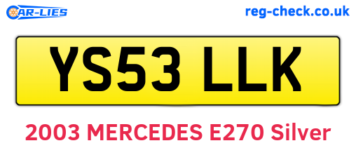 YS53LLK are the vehicle registration plates.