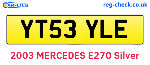YT53YLE are the vehicle registration plates.