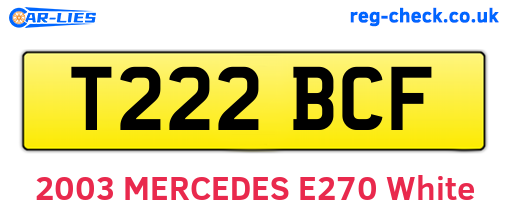 T222BCF are the vehicle registration plates.