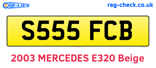 S555FCB are the vehicle registration plates.