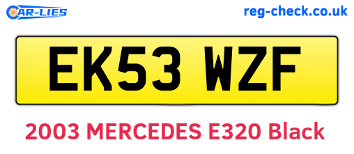 EK53WZF are the vehicle registration plates.