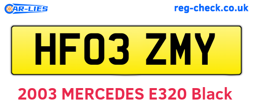 HF03ZMY are the vehicle registration plates.