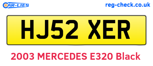 HJ52XER are the vehicle registration plates.