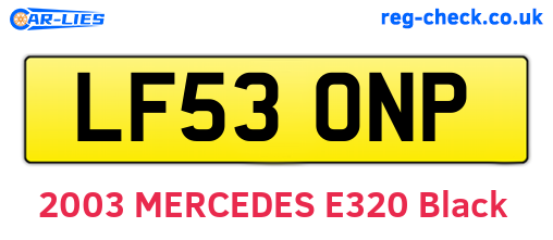 LF53ONP are the vehicle registration plates.