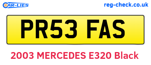 PR53FAS are the vehicle registration plates.