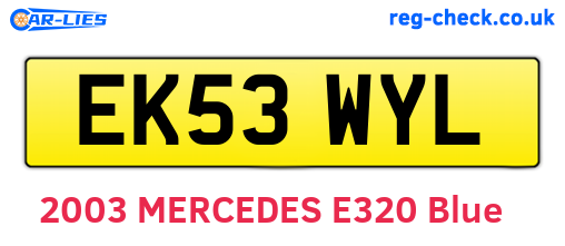 EK53WYL are the vehicle registration plates.