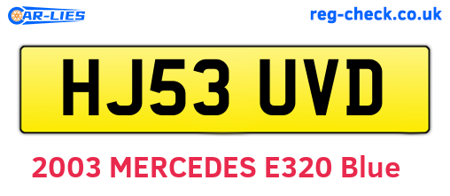 HJ53UVD are the vehicle registration plates.