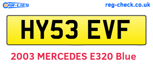 HY53EVF are the vehicle registration plates.