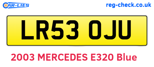 LR53OJU are the vehicle registration plates.