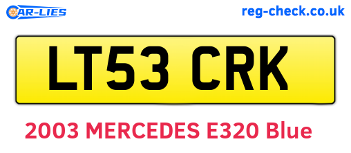 LT53CRK are the vehicle registration plates.