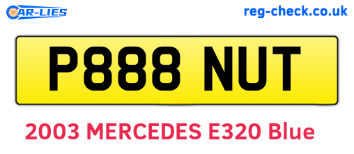 P888NUT are the vehicle registration plates.