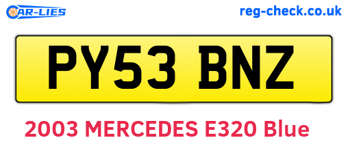 PY53BNZ are the vehicle registration plates.
