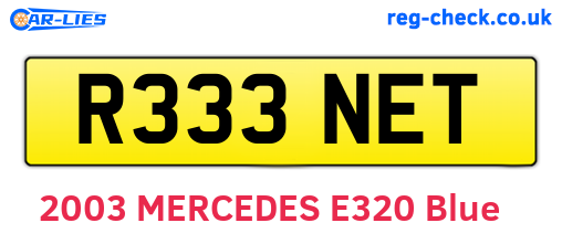R333NET are the vehicle registration plates.