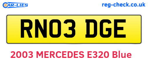 RN03DGE are the vehicle registration plates.