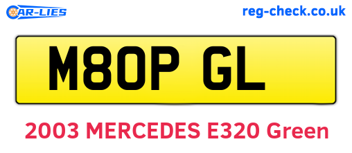 M80PGL are the vehicle registration plates.