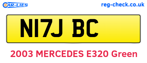 N17JBC are the vehicle registration plates.