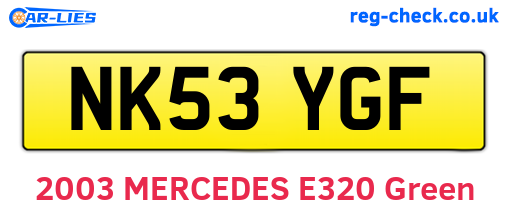 NK53YGF are the vehicle registration plates.