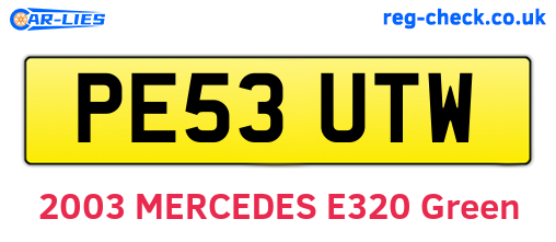 PE53UTW are the vehicle registration plates.