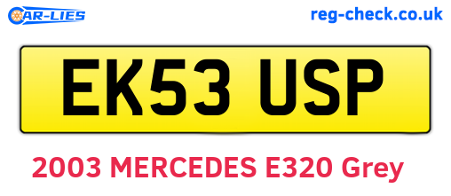 EK53USP are the vehicle registration plates.