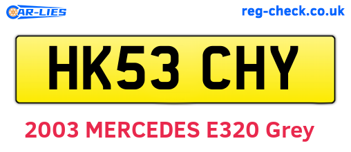 HK53CHY are the vehicle registration plates.