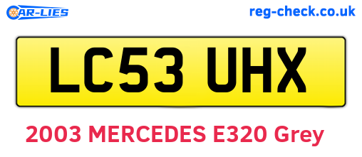 LC53UHX are the vehicle registration plates.