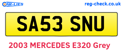 SA53SNU are the vehicle registration plates.