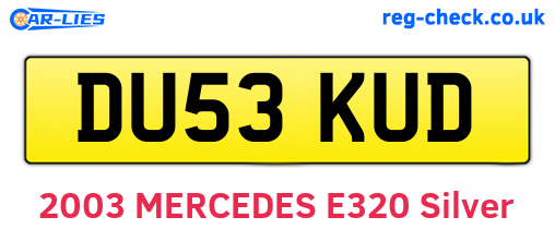 DU53KUD are the vehicle registration plates.