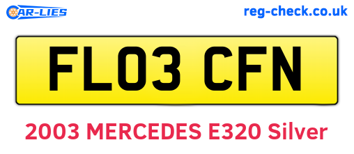 FL03CFN are the vehicle registration plates.