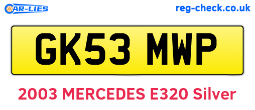 GK53MWP are the vehicle registration plates.