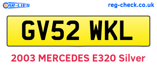 GV52WKL are the vehicle registration plates.