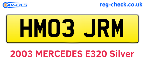HM03JRM are the vehicle registration plates.