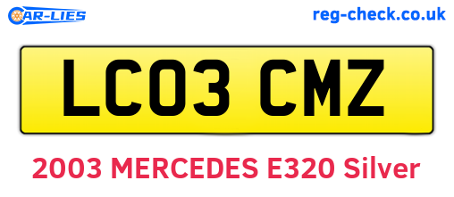LC03CMZ are the vehicle registration plates.