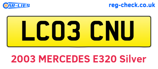 LC03CNU are the vehicle registration plates.