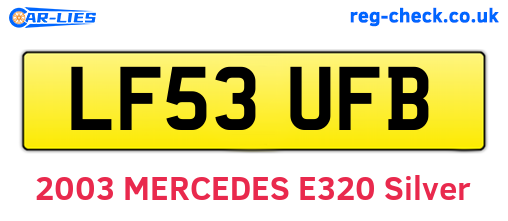 LF53UFB are the vehicle registration plates.