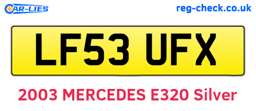 LF53UFX are the vehicle registration plates.