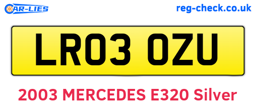 LR03OZU are the vehicle registration plates.