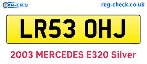LR53OHJ are the vehicle registration plates.