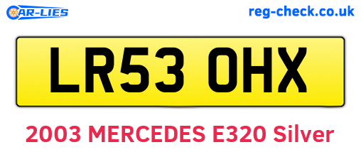 LR53OHX are the vehicle registration plates.