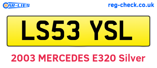 LS53YSL are the vehicle registration plates.